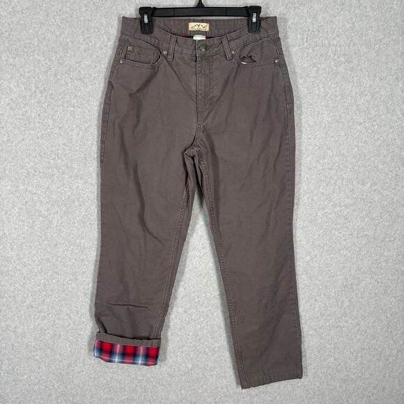 Blue Mountain Pant Womens 10 Flannel Lined Insulated Thermal Warm Red Soft 31x28 - Picture 1 of 13
